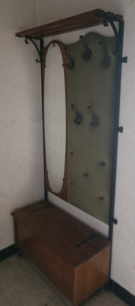 Vintage portemanteau jaren '70 - kapstok met opbergruimte, Ophalen, Zo goed als nieuw