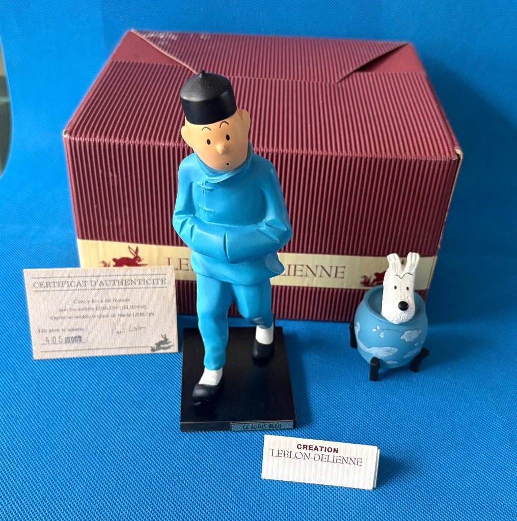 Hergé Kuifje en Snowy The Blue Lotus Leblon Delienne, Verzamelen, Ophalen, Zo goed als nieuw