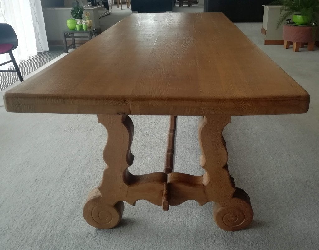 Eiken eettafel, Huis en Inrichting, Ophalen, Klassiek, Eikenhout, 200 cm of meer