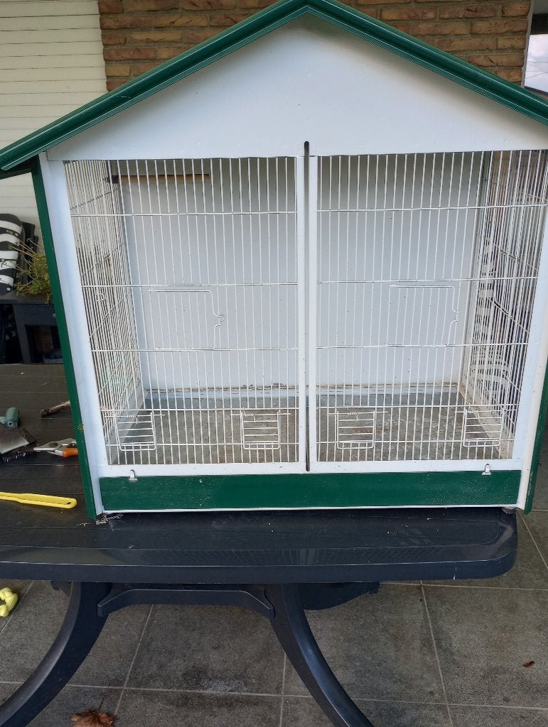 vogelkooi voor buiten, Ophalen, Gebruikt, Metaal, Vogelkooi