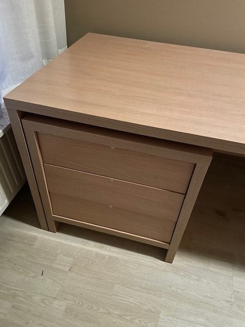 bureau + ladekast met 3 lades, Maison & Meubles, Bureaux, Utilisé, Bureau-armoire combiné, Autres marques, Moderne, Bois, Démontable