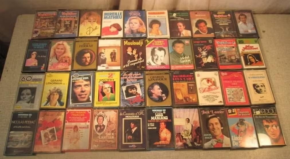 40 cassettes originales des années 1960 et 1970, CD & DVD, Enlèvement ou Envoi, Comme neuf, 26 cassettes audio ou plus, Originale