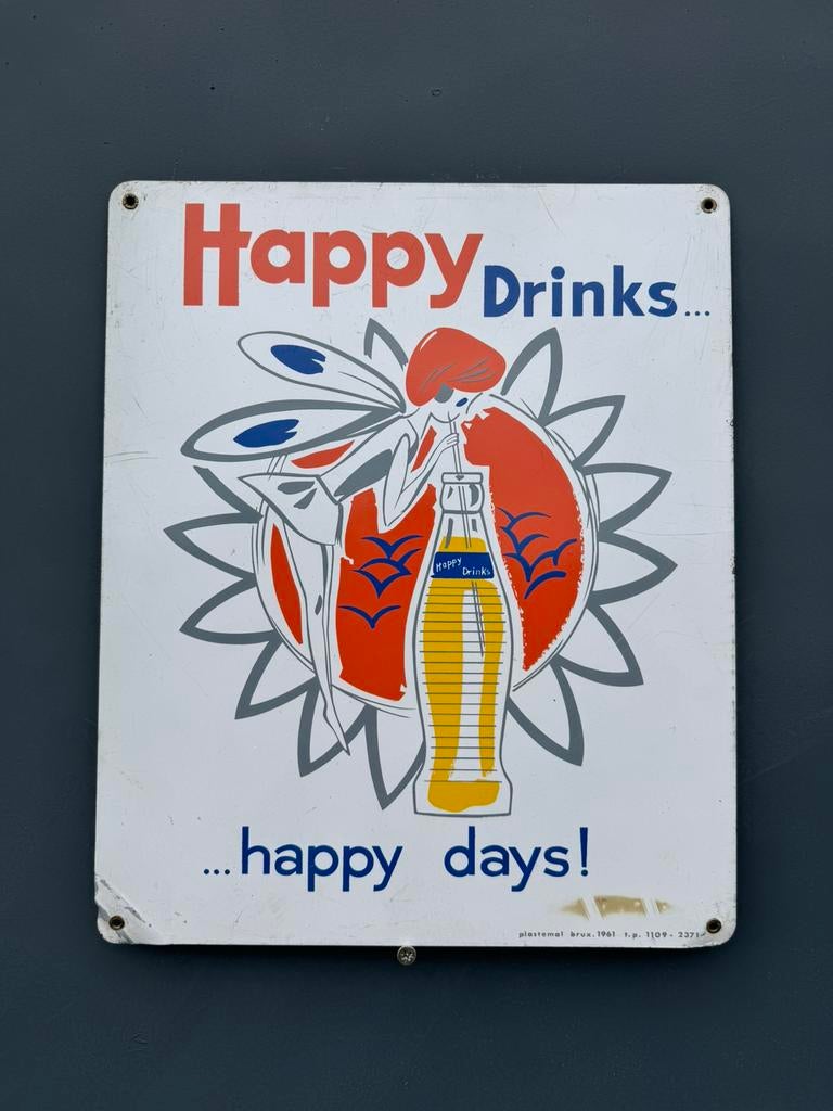 Happy Days oud reclamebord, Ophalen of Verzenden, Gebruikt, Reclamebord