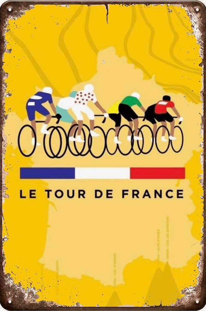 Metalen reclamebord Tour de France 2 - retro vintage mancave, Verzamelen, Ophalen of Verzenden, Nieuw, Reclamebord