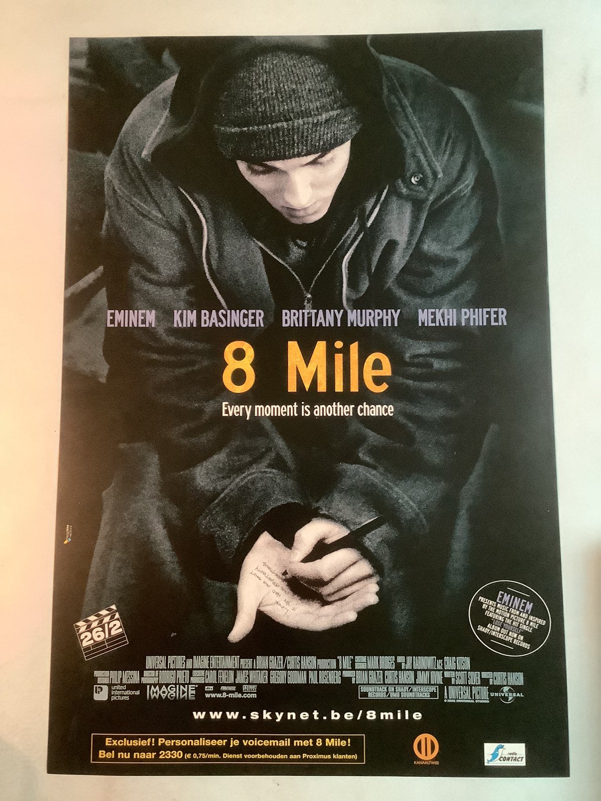 8 MILE   EMINEM   filmposter   40-60 cm, Ophalen, Zo goed als nieuw