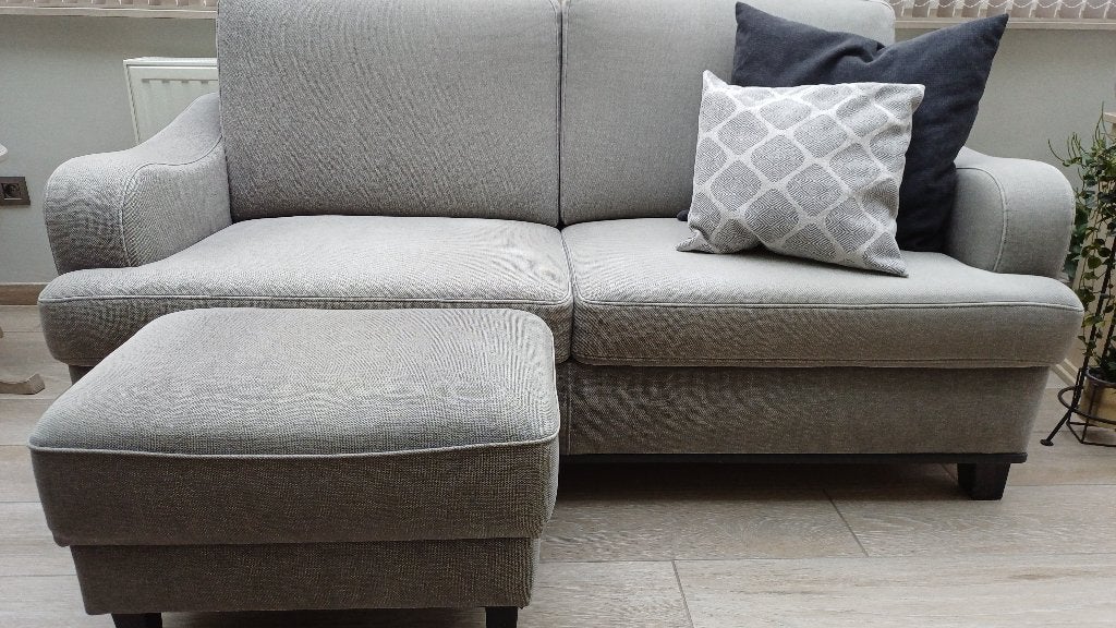 Grijze salon met prima zitcomfort, Ophalen, Gebruikt, Stof, Klassiek