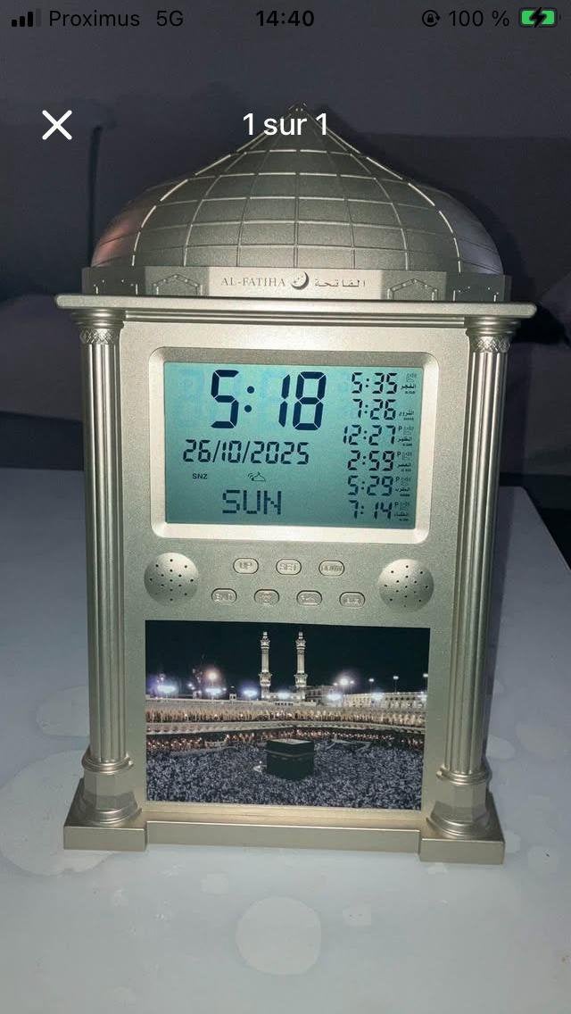 horloge numérique islamique en forme de mosquée, Enlèvement ou Envoi, Comme neuf