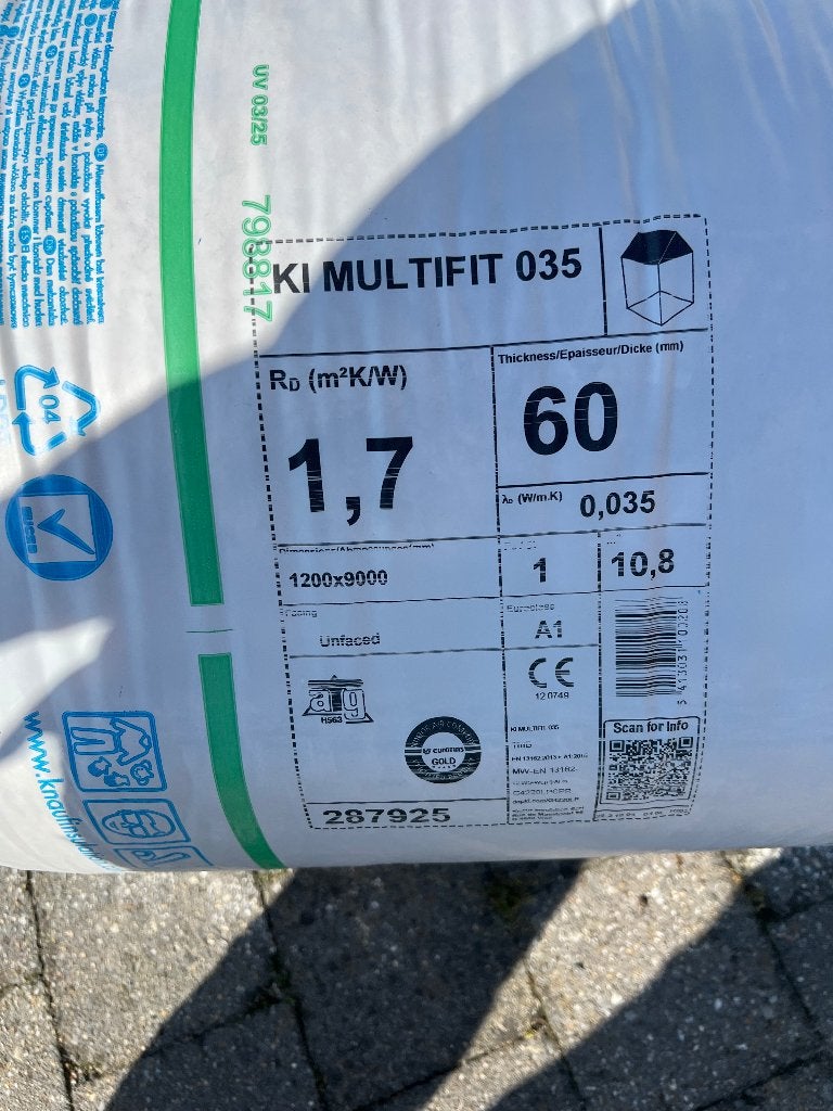 Knauf Insulation, Laine de verre, Enlèvement, 4 à 8 cm, Neuf