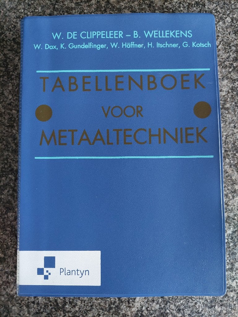 Tabellenboek voor metaaltechniek, Enlèvement, Neuf, Plantyn