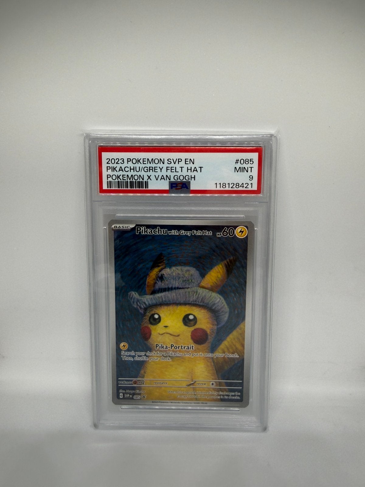 Pokémon Pikachu with Grey Felt Hat – PSA 9 | Van Gogh, Hobby en Vrije tijd, Ophalen of Verzenden, Nieuw, Losse kaart