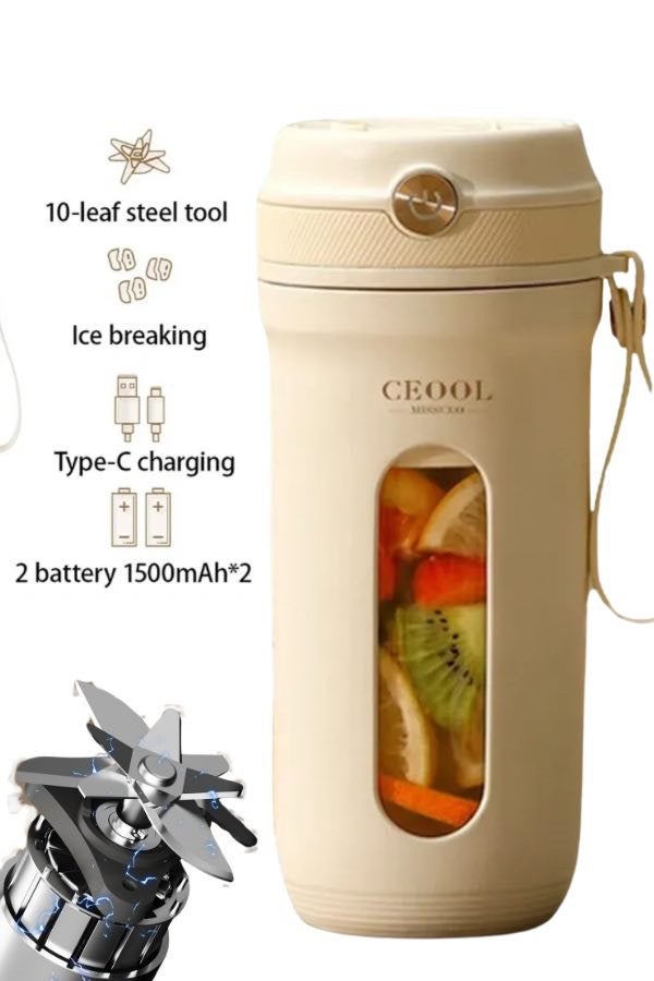 Draagbare en oplaadbare blender/smoothiemaker, Minder dan 1 liter, Ophalen of Verzenden, Nieuw, 1 snelheid