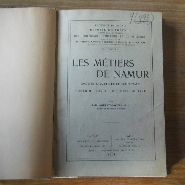 Les métiers de Namur sous l' ancien régime, Enlèvement ou Envoi, Utilisé