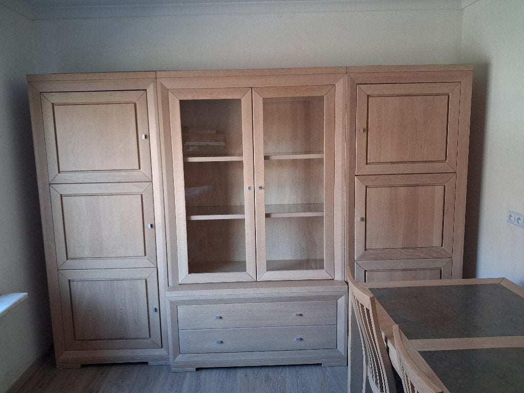Massief licht eiken eetplaats, Maison & Meubles, Salles à manger complètes, Comme neuf, 4 à 6 chaises, Enlèvement