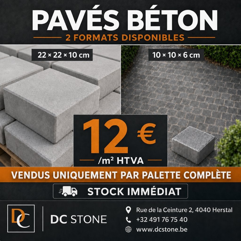 PROMO Pavés béton  10x10x6cm ou 22x22x10cm, Bricolage & Construction, Enlèvement, Neuf, Autres types