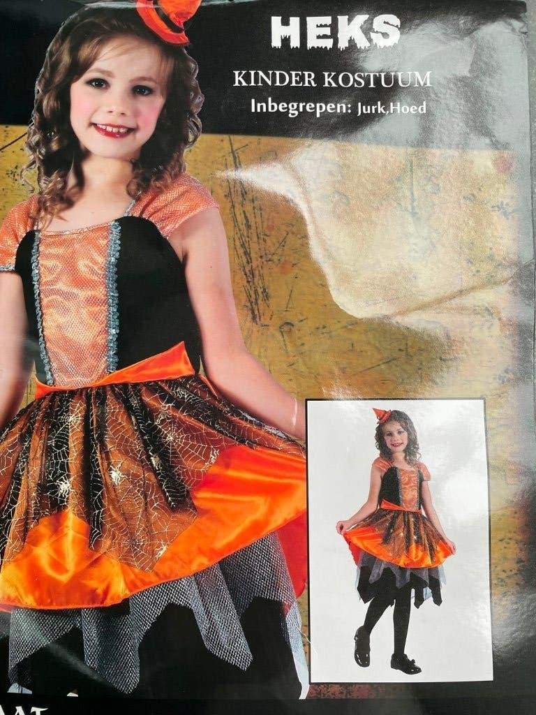 verkleden: heksenkleedje met hoedje op diadeem, Kinderen en Baby's, Carnavalskleding en Verkleedspullen, Ophalen of Verzenden
