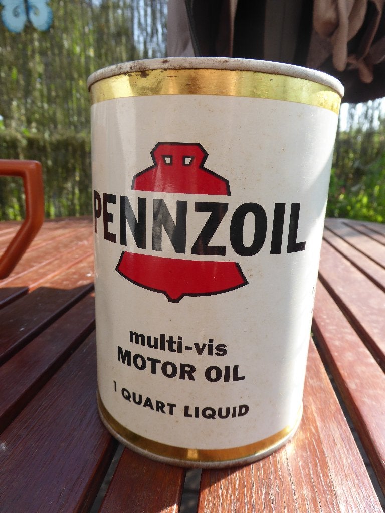 ancienne boite huile pennzoil  1 l pleine ,vintage, Ophalen of Verzenden, Zo goed als nieuw, Overige typen