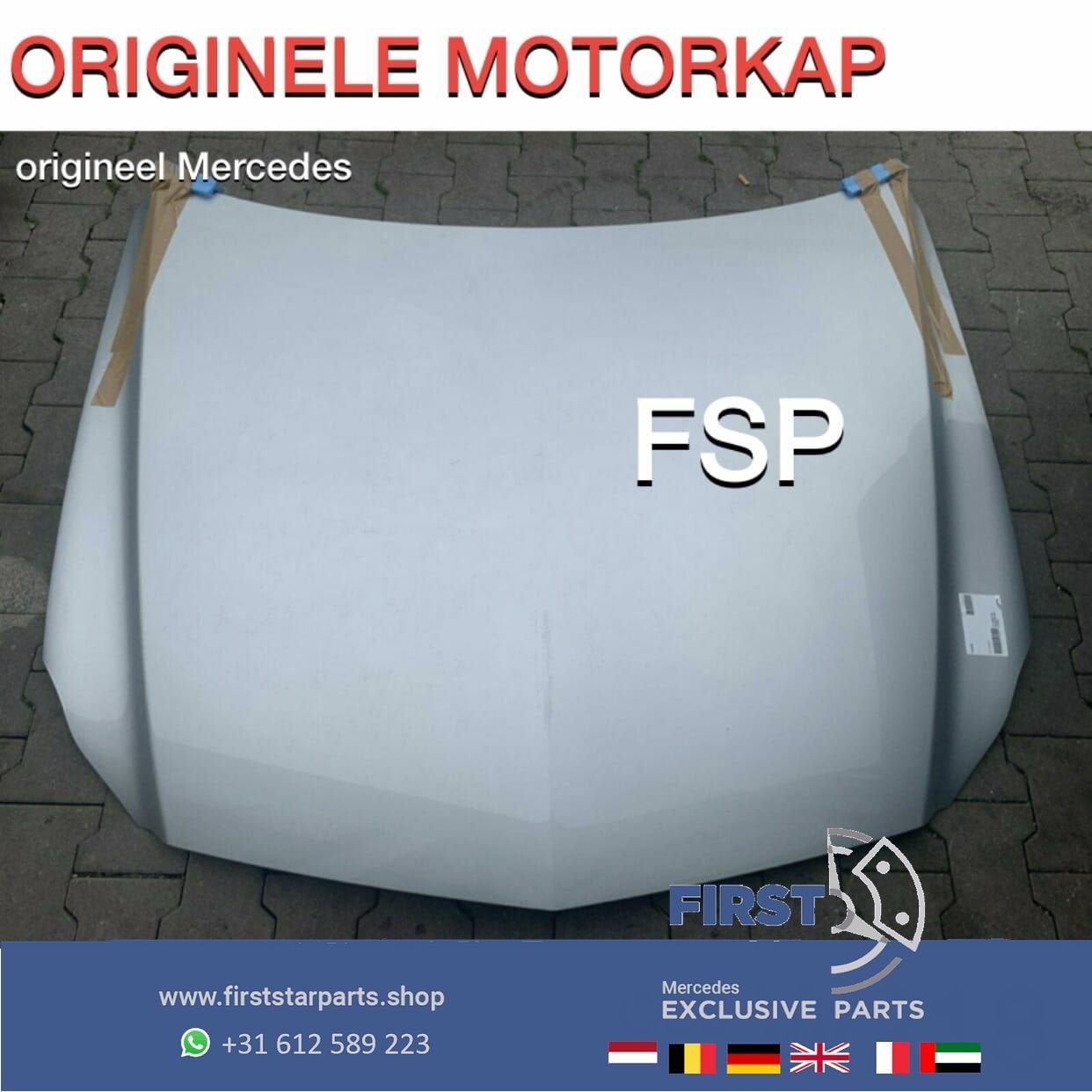 W218 X218 CLS MOTORKAP GRIJS ORIGINEEL Mercedes 2011-2018, Utilisé, -, Capot moteur, Avant