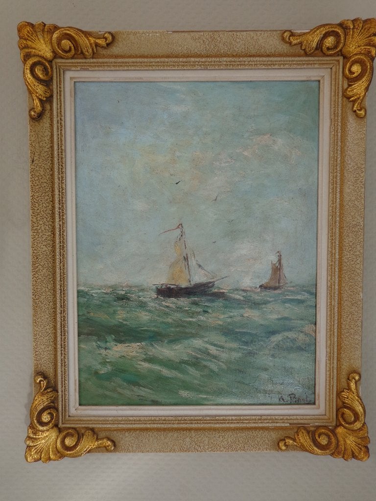 Albert PINOT (Saint-Gilles, 1875 – Ixelles, 1962), Antiek en Kunst, Impressionistisch, Ophalen of Verzenden, Maritiem / water