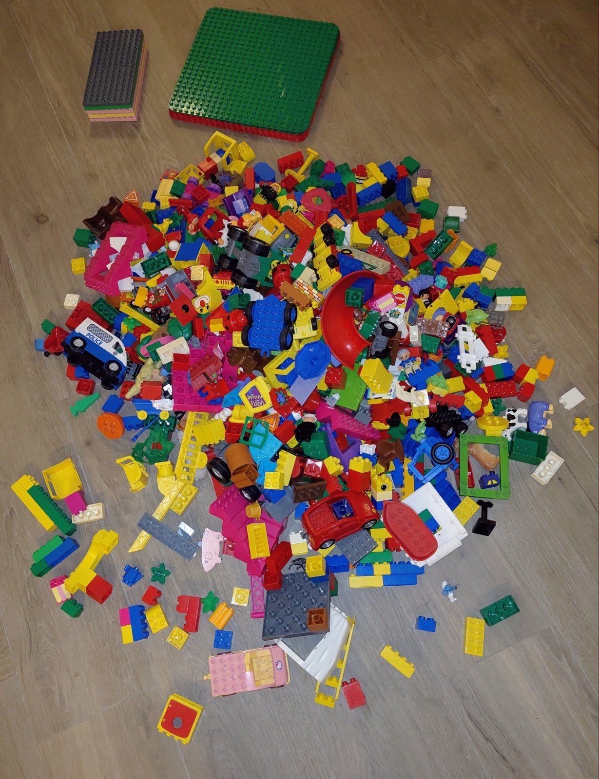 Grote set Lego Duplo: stenen, platen, voertuigen, poppetjes, Enfants & Bébés, Enlèvement ou Envoi, Utilisé, Autres marques