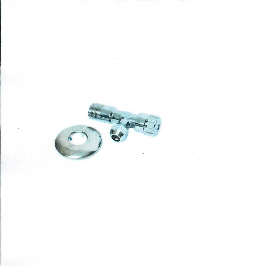 HOEKSTOPKRAAN KNEL - SANIVESK + ROZET 1/2" M X 10MM CHROOM, Doe-het-zelf en Bouw, Sanitair, Ophalen, Nieuw, Chroom, Kraan