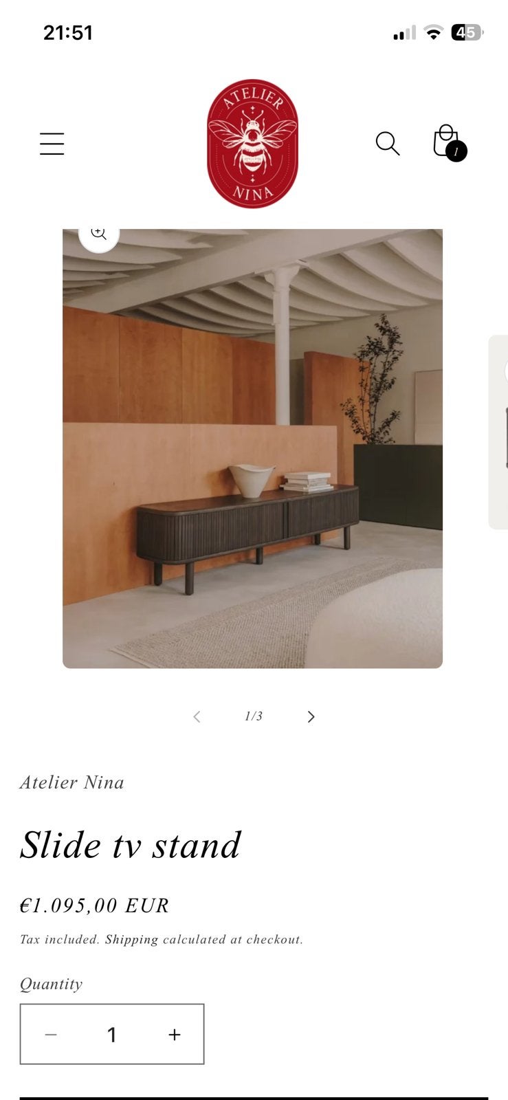 Tv meubel Atelier Nina tv kast als nieuw, Enlèvement, Comme neuf