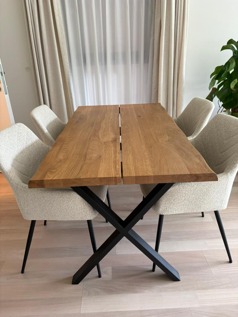 Eetkamer tafel + stoelen, Ophalen, Zo goed als nieuw
