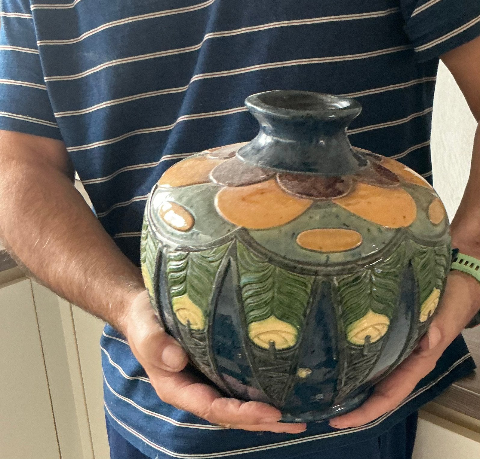 Antiek art nouveau vaas vlaams aardwerk, Antiek en Kunst, Ophalen