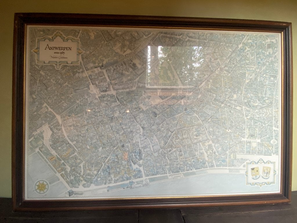 Zeefdruk plattegrond Antwerpen, Ophalen, Zeefdruk