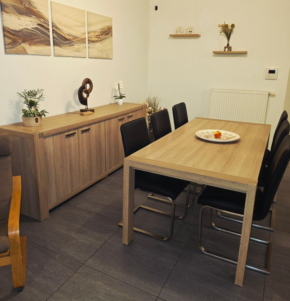 volledige eetkamer, Huis en Inrichting, Ophalen, Gebruikt, Strak modern