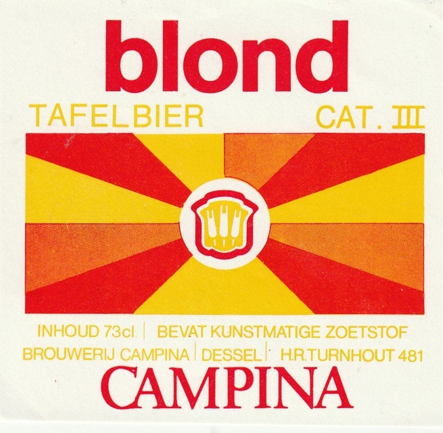 bieretiket Campina Dessel : Blond, Verzenden, Zo goed als nieuw, Overige typen, Overige merken