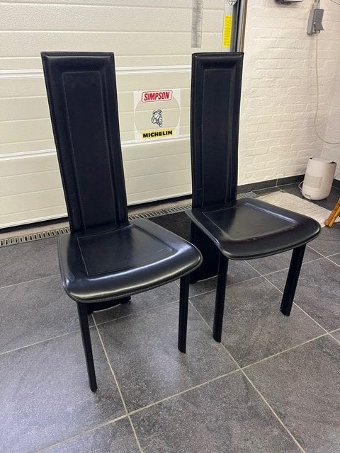 Chaises en cuir élégantes (6 pièces) et en parfait état, Maison & Meubles, Chaises, Comme neuf, Modern & comfortabel., Enlèvement