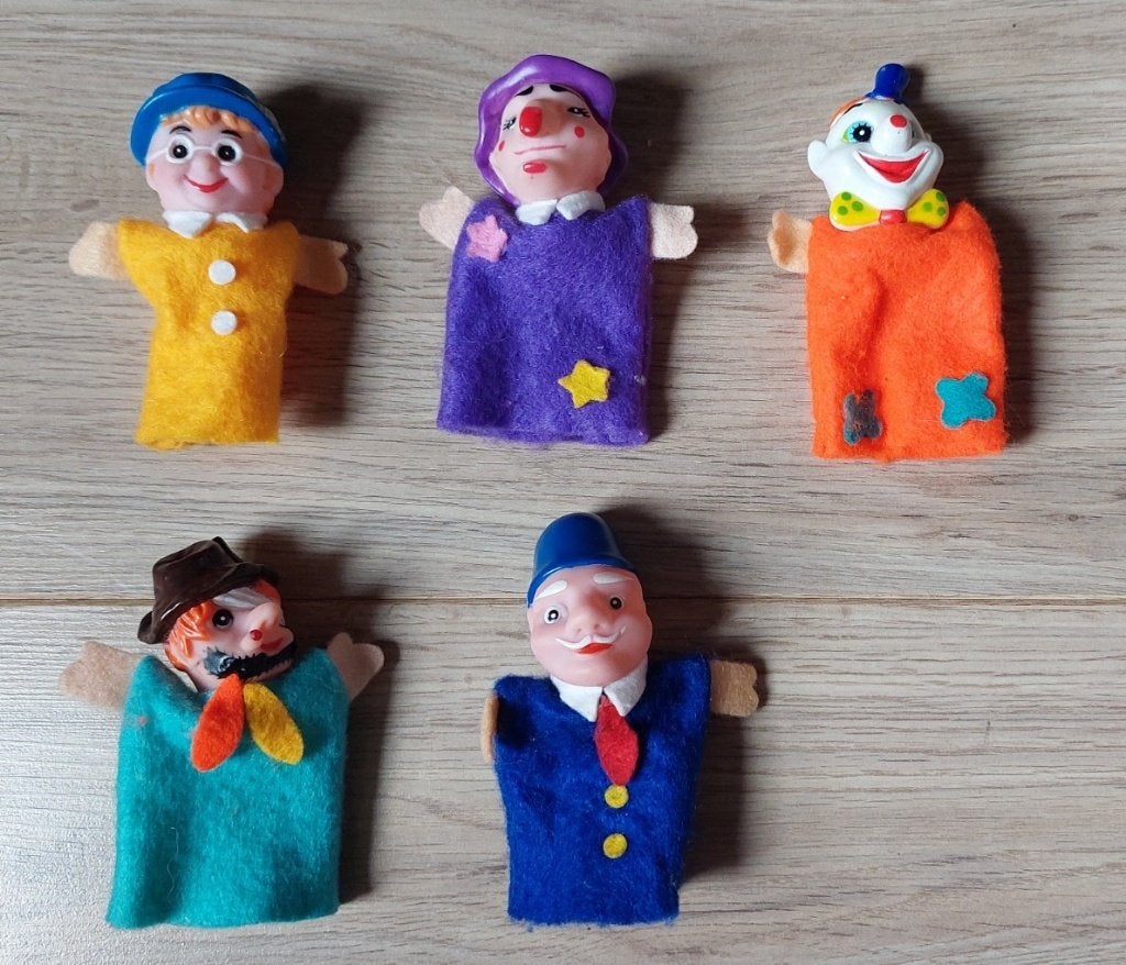 set van 5 poppenkast figuurtjes, Ophalen of Verzenden, Zo goed als nieuw