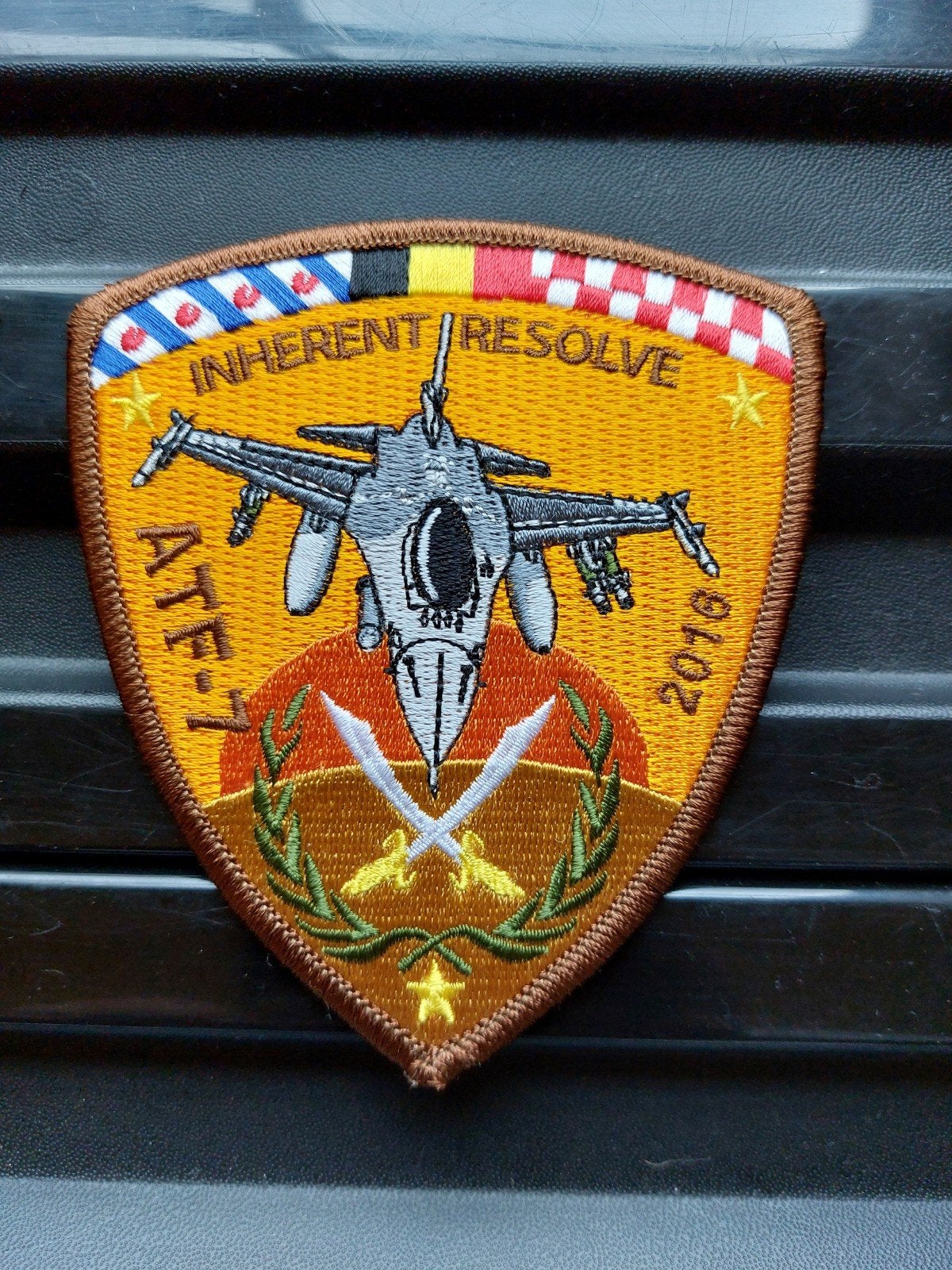 Patch Belgian Air Force Inherent resolve ATF7 2016 versie 1, Verzamelen, Militaria | Algemeen, Verzenden, Luchtmacht, Embleem of Badge