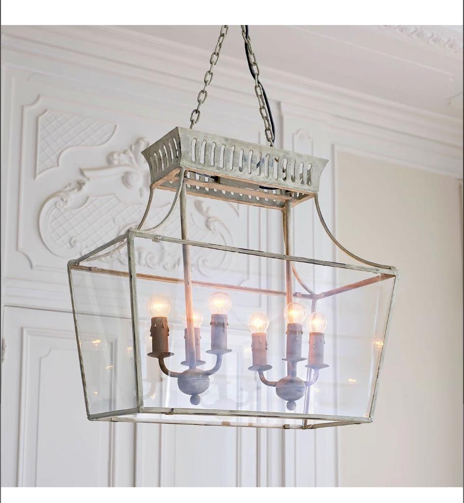 Suspension luminaire - lustre vintage avec 6 ampoules, Ophalen, Zo goed als nieuw