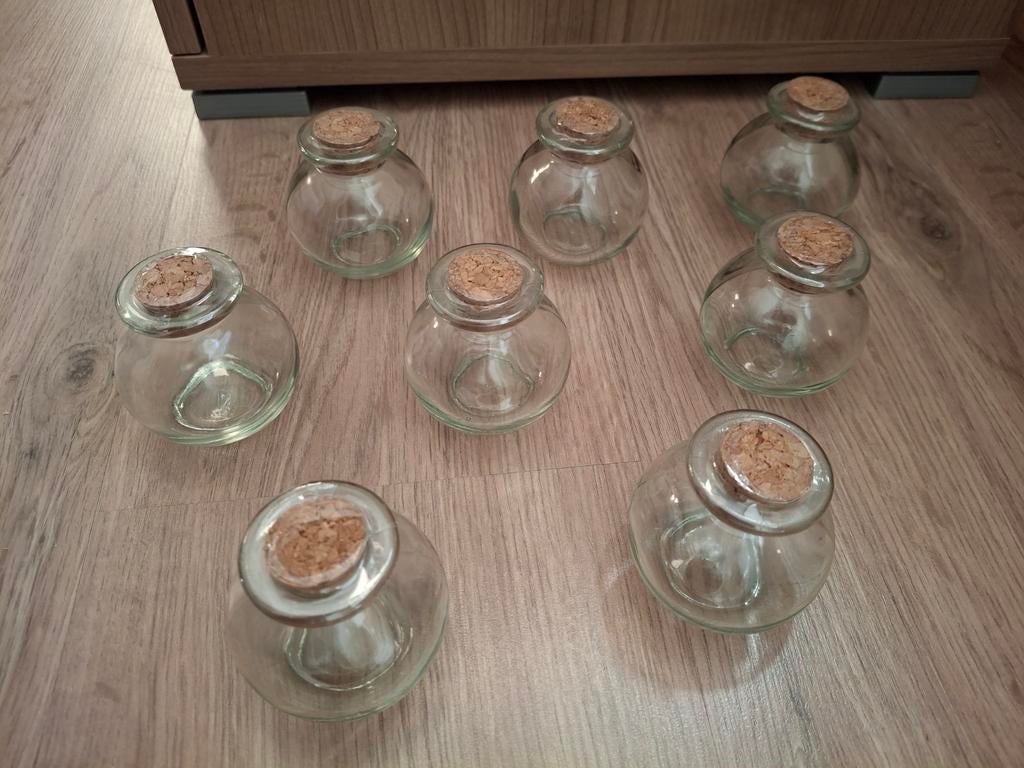 8 glazen potjes 5 cm, Ophalen, Nieuw