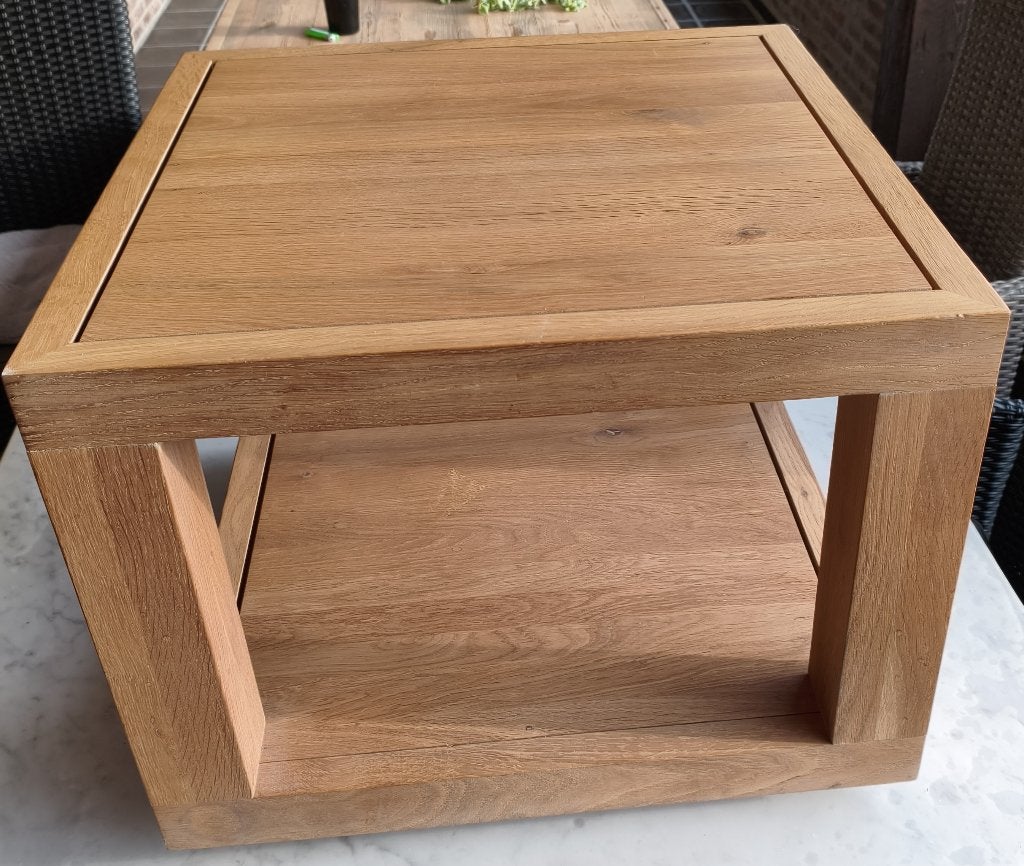Bijzettafel Ethnicraft, Huis en Inrichting, Ophalen, Minder dan 45 cm, Gebruikt, Vierkant