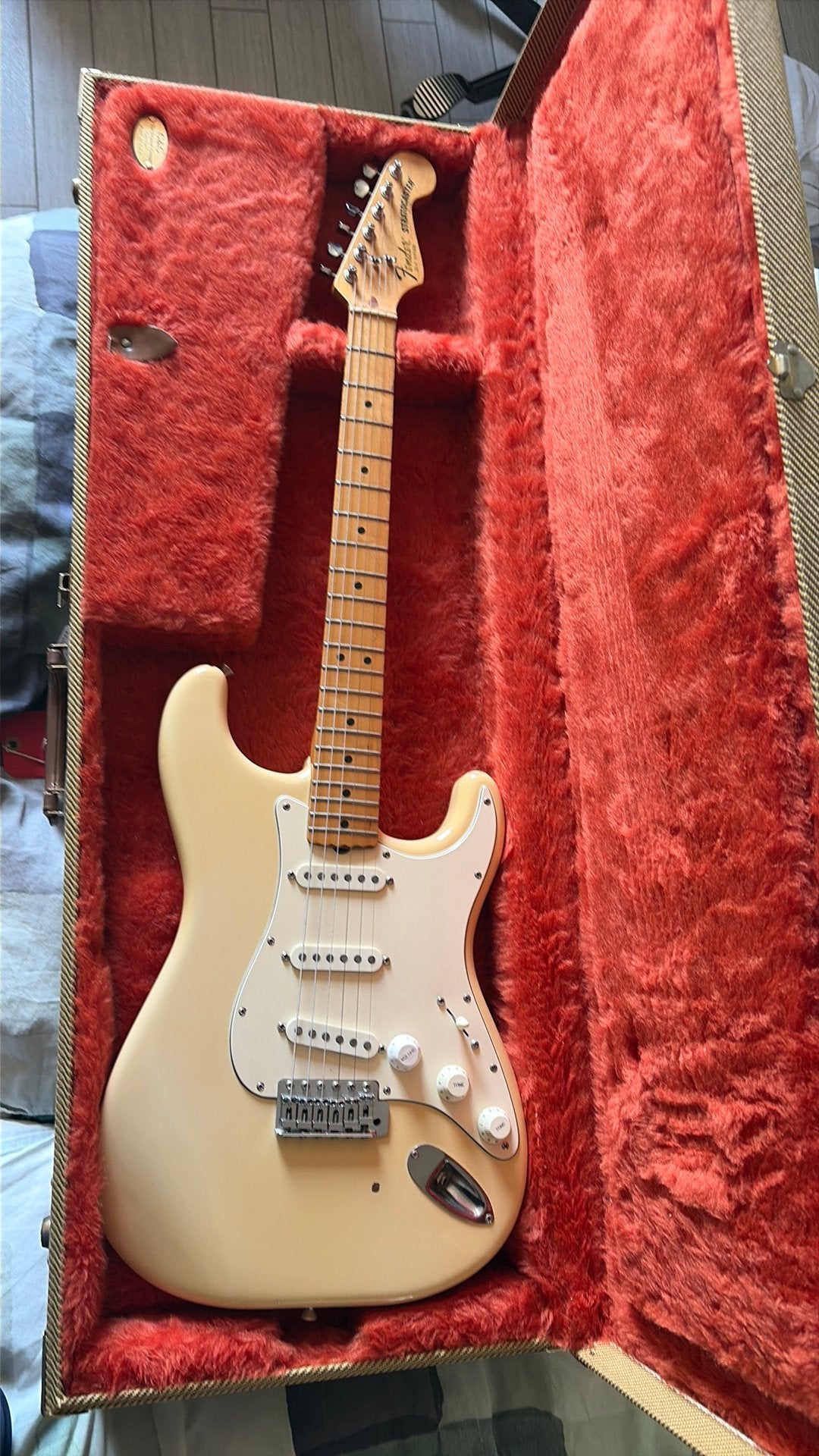 Fender 1982 stratocaster, red bobbins, Ophalen, Gebruikt, Solid body, Fender