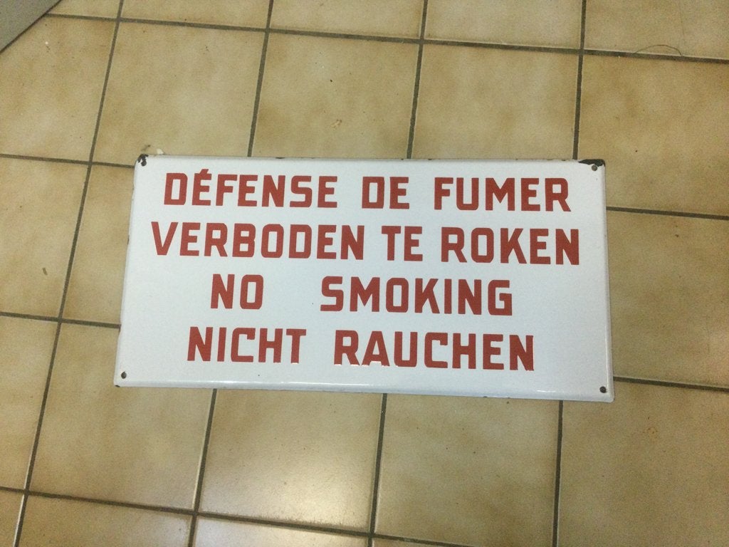 Emaille bord Defense de fumer/ Verboden te roken….., Antiek en Kunst, Ophalen of Verzenden