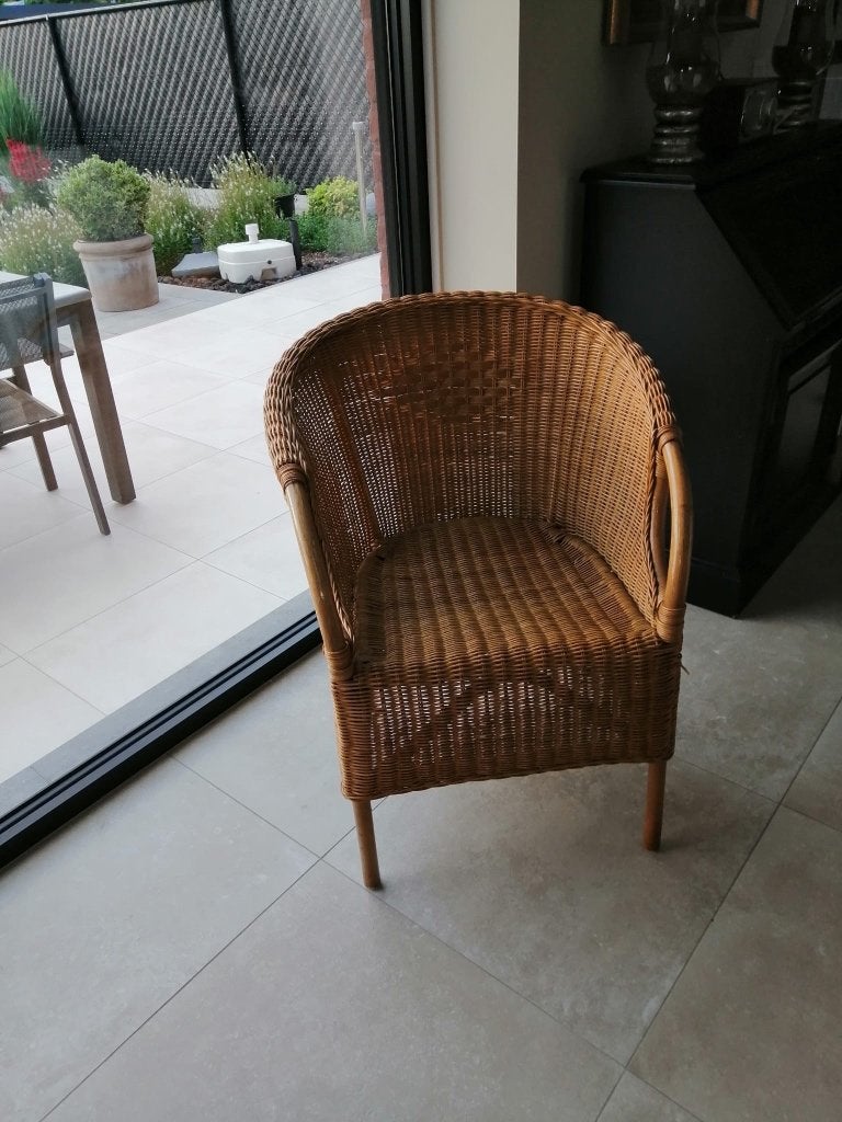 Rieten zetel, Huis en Inrichting, Ophalen, Eenpersoons, Vintage, Riet of Rotan
