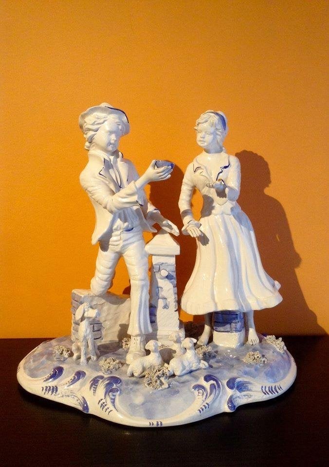 Porcelaine figurine vintage Capodimonte, Antiquités & Art, Enlèvement