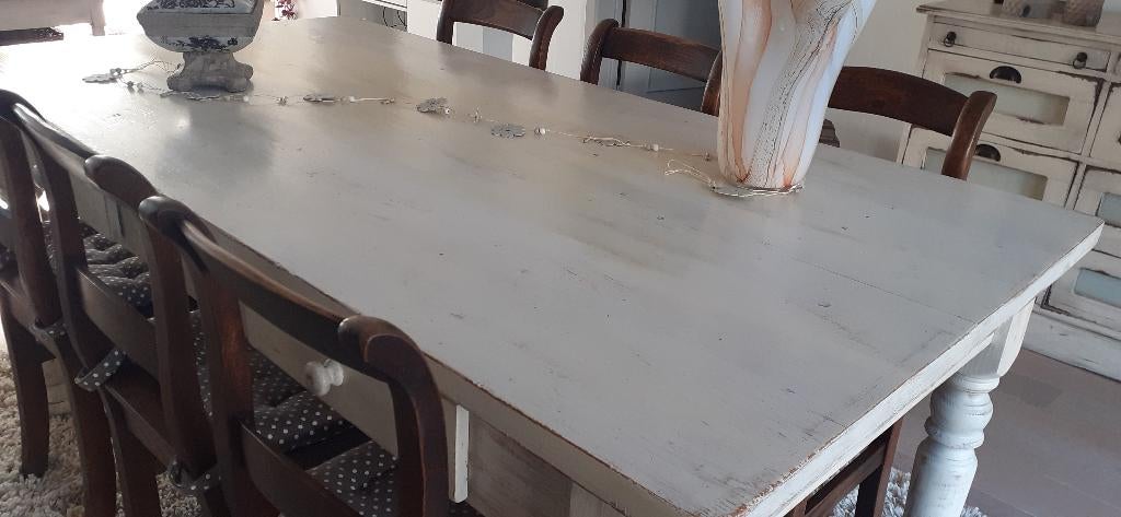Grenen Eettafel + Stoelen, Ophalen, Gebruikt, Grenenhout, Landelijk