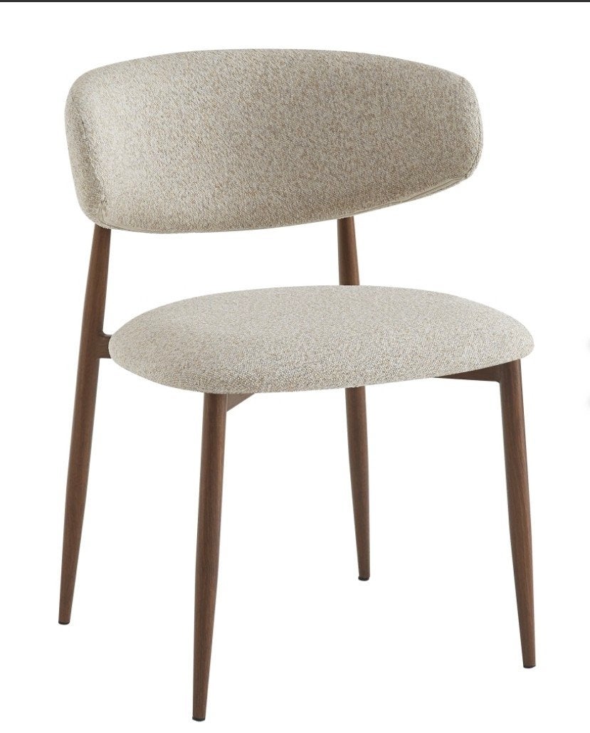 220 trendy BONNIE stoel beige stof hout metaal frame horeca!, Ophalen of Verzenden, Nieuw, Hout, Vijf, Zes of meer stoelen