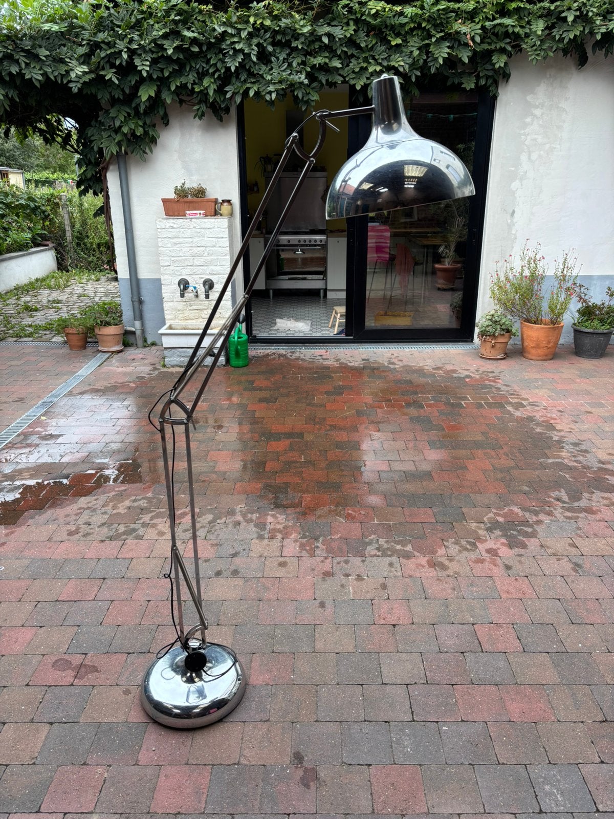 Lampadaire pliable vintage, Vintage, Comme neuf, Métal, 150 à 200 cm