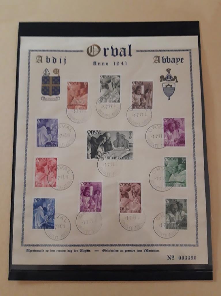 Belgium 1941 OBP 556-567 FDC Orval Abbey - mint - nr 003390, Affranchi, Oblitération 1er jour, Envoi, Autre