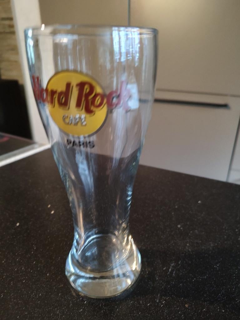 Glas Hard Rock cafe Parijs, Verzamelen, Ophalen, Zo goed als nieuw, Bierglas