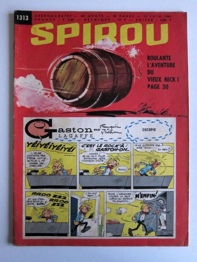 Hebdo Spirou 1313 + mini-récit n°169 (1963), Livres, BD, Utilisé, Une BD, Enlèvement ou Envoi