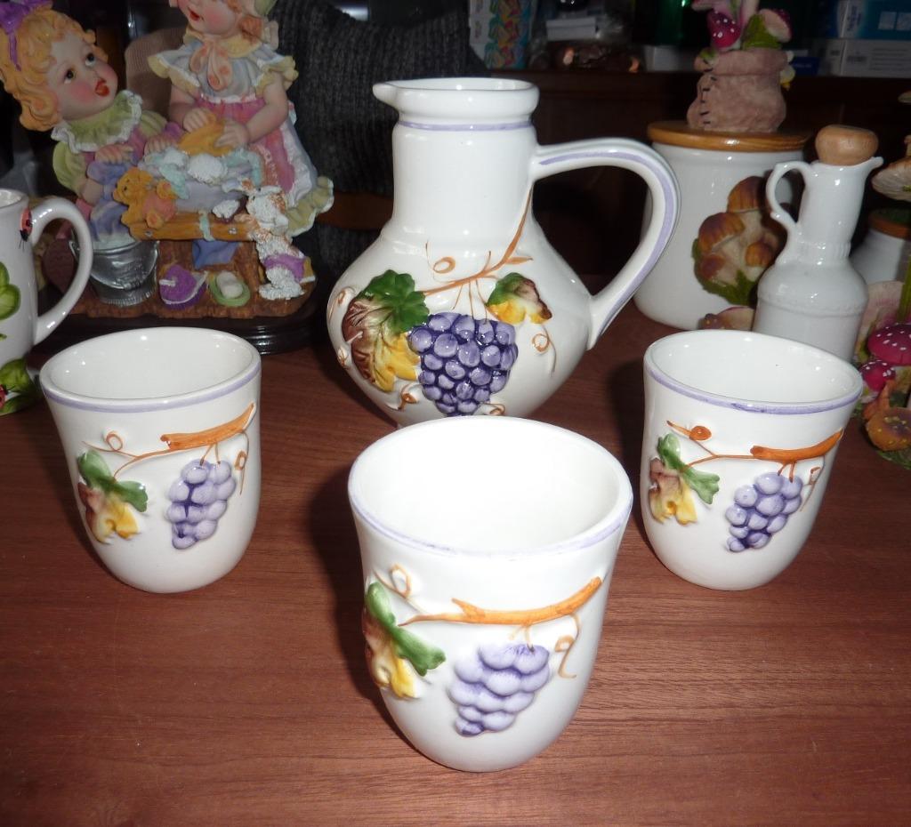 Carafe + gobelets à vin, peint à la main (Portugal), Enlèvement