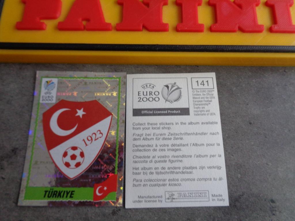 PANINI VOETBAL STICKERS EURO 2000 EK embleem TURKIJE, Hobby en Vrije tijd, Stickers en Plaatjes, Ophalen of Verzenden
