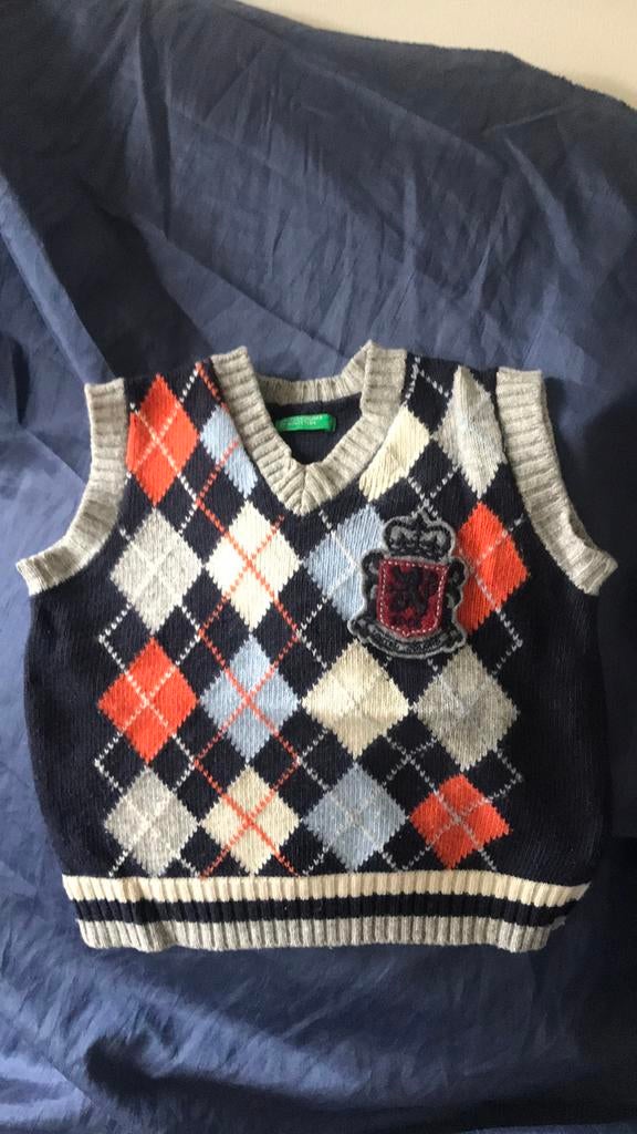 Pull Benetton 82/18 mois laine, Comme neuf