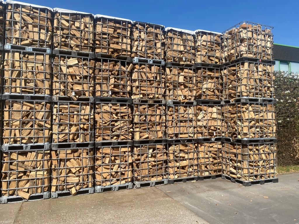 BRANDHOUT  DROOG + GRATIS zak aanmaakhout per bak  (1,2m3), Tuin en Terras, Brandhout, Ophalen, Eikenhout, Blokken